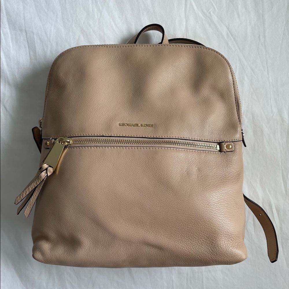 Michael Kors Tan Leather Backpack